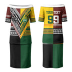 Custom Rugby New Zealand and Australia Couples Matching Puletasi and Hawaiian Shirt Burgundy Koru Geometric with Aboriginal Chevron Sport Style