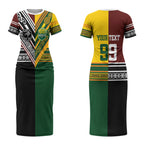 Custom Rugby New Zealand and Australia Couples Matching Short Sleeve Bodycon Dress and Long Sleeve Button Shirt Burgundy Koru Geometric with Aboriginal Chevron Sport Style