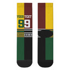 Custom Rugby New Zealand and Australia Crew Socks Burgundy Koru Geometric with Aboriginal Chevron Sport Style