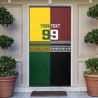 Custom Rugby New Zealand and Australia Door Cover Burgundy Koru Geometric with Aboriginal Chevron Sport Style
