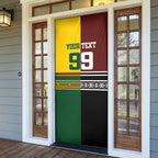 Custom Rugby New Zealand and Australia Door Cover Burgundy Koru Geometric with Aboriginal Chevron Sport Style