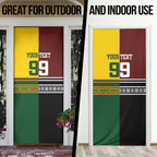 Custom Rugby New Zealand and Australia Door Cover Burgundy Koru Geometric with Aboriginal Chevron Sport Style