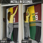 Custom Rugby New Zealand and Australia Door Cover Burgundy Koru Geometric with Aboriginal Chevron Sport Style