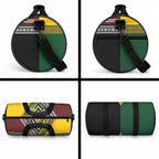 Rugby New Zealand and Australia Duffle Bag Burgundy Koru Geometric with Aboriginal Chevron Sport Style