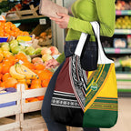 Rugby New Zealand and Australia Grocery Bag Burgundy Koru Geometric with Aboriginal Chevron Sport Style