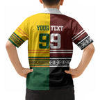 Custom Rugby New Zealand and Australia Hawaiian Shirt Burgundy Koru Geometric with Aboriginal Chevron Sport Style