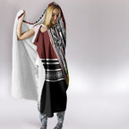 Rugby New Zealand and Australia Hooded Blanket Burgundy Koru Geometric with Aboriginal Chevron Sport Style