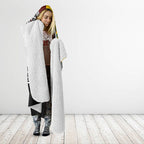 Rugby New Zealand and Australia Hooded Blanket Burgundy Koru Geometric with Aboriginal Chevron Sport Style