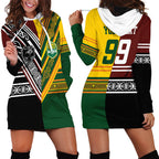 Custom Rugby New Zealand and Australia Hoodie Dress Burgundy Koru Geometric with Aboriginal Chevron Sport Style
