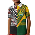 Custom Rugby New Zealand and Australia Kid Polo Shirt Burgundy Koru Geometric with Aboriginal Chevron Sport Style