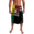 Custom Rugby New Zealand and Australia Lavalava Burgundy Koru Geometric with Aboriginal Chevron Sport Style