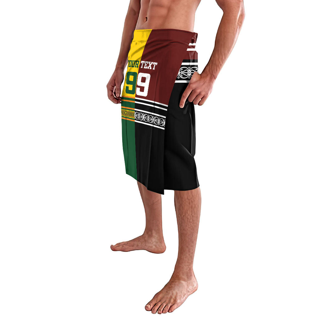 Custom Rugby New Zealand and Australia Lavalava Burgundy Koru Geometric with Aboriginal Chevron Sport Style