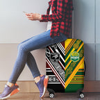 Rugby New Zealand and Australia Luggage Cover Burgundy Koru Geometric with Aboriginal Chevron Sport Style