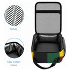 Rugby New Zealand and Australia Lunch Bag Burgundy Koru Geometric with Aboriginal Chevron Sport Style