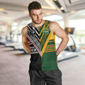 Custom Rugby New Zealand and Australia Men Tank Top Burgundy Koru Geometric with Aboriginal Chevron Sport Style