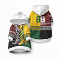 Custom Rugby New Zealand and Australia Pet Hoodie Burgundy Koru Geometric with Aboriginal Chevron Sport Style