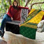 Rugby New Zealand and Australia Quilt Burgundy Koru Geometric with Aboriginal Chevron Sport Style