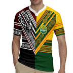 Custom Rugby New Zealand and Australia Rugby Jersey Burgundy Koru Geometric with Aboriginal Chevron Sport Style