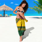 Rugby New Zealand and Australia Sarong Burgundy Koru Geometric with Aboriginal Chevron Sport Style