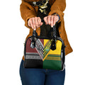 Rugby New Zealand and Australia Shoulder Handbag Burgundy Koru Geometric with Aboriginal Chevron Sport Style