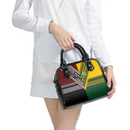 Rugby New Zealand and Australia Shoulder Handbag Burgundy Koru Geometric with Aboriginal Chevron Sport Style