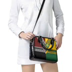 Rugby New Zealand and Australia Shoulder Handbag Burgundy Koru Geometric with Aboriginal Chevron Sport Style