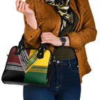 Rugby New Zealand and Australia Shoulder Handbag Burgundy Koru Geometric with Aboriginal Chevron Sport Style