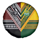 Rugby New Zealand and Australia Spare Tire Cover Burgundy Koru Geometric with Aboriginal Chevron Sport Style