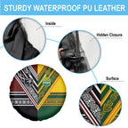 Rugby New Zealand and Australia Spare Tire Cover Burgundy Koru Geometric with Aboriginal Chevron Sport Style