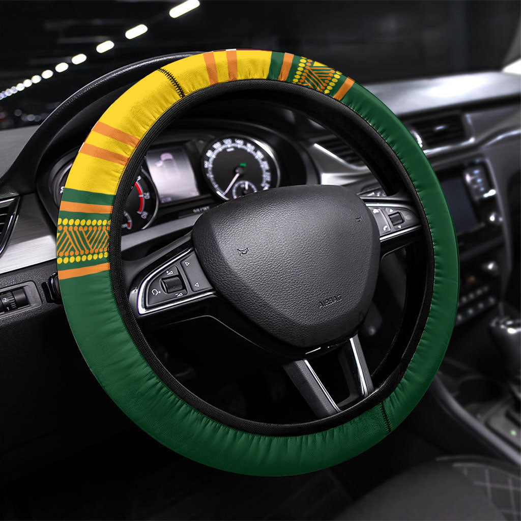 Rugby New Zealand and Australia Steering Wheel Cover Burgundy Koru Geometric with Aboriginal Chevron Sport Style