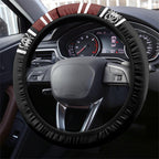 Rugby New Zealand and Australia Steering Wheel Cover Burgundy Koru Geometric with Aboriginal Chevron Sport Style