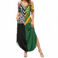 Custom Rugby New Zealand and Australia Summer Maxi Dress Burgundy Koru Geometric with Aboriginal Chevron Sport Style