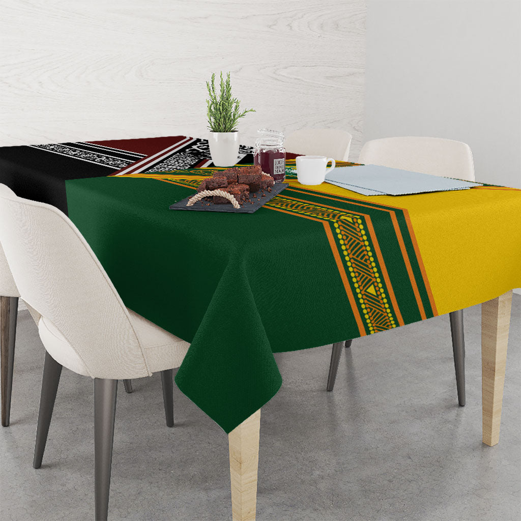 Rugby New Zealand and Australia Tablecloth Burgundy Koru Geometric with Aboriginal Chevron Sport Style