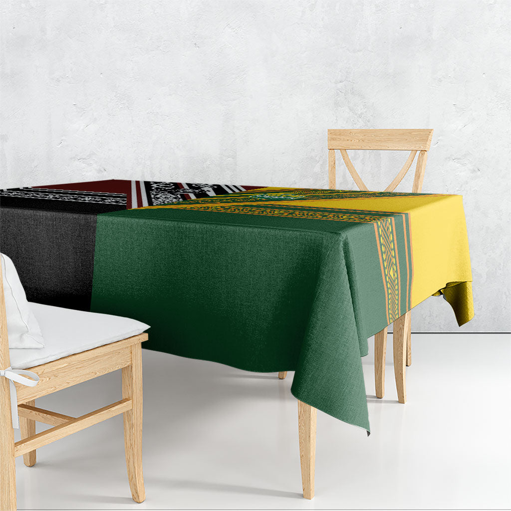 Rugby New Zealand and Australia Tablecloth Burgundy Koru Geometric with Aboriginal Chevron Sport Style