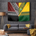 Rugby New Zealand and Australia Tapestry Burgundy Koru Geometric with Aboriginal Chevron Sport Style
