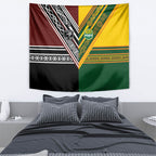 Rugby New Zealand and Australia Tapestry Burgundy Koru Geometric with Aboriginal Chevron Sport Style