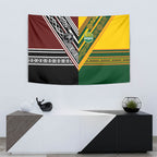 Rugby New Zealand and Australia Tapestry Burgundy Koru Geometric with Aboriginal Chevron Sport Style