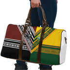Rugby New Zealand and Australia Travel Bag Burgundy Koru Geometric with Aboriginal Chevron Sport Style