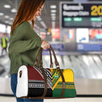 Rugby New Zealand and Australia Travel Bag Burgundy Koru Geometric with Aboriginal Chevron Sport Style