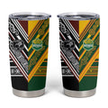 Rugby New Zealand and Australia Tumbler Cup Burgundy Koru Geometric with Aboriginal Chevron Sport Style