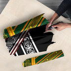 Rugby New Zealand and Australia Umbrella Burgundy Koru Geometric with Aboriginal Chevron Sport Style