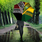 Rugby New Zealand and Australia Umbrella Burgundy Koru Geometric with Aboriginal Chevron Sport Style