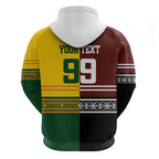 Custom Rugby New Zealand and Australia Zip Hoodie Burgundy Koru Geometric with Aboriginal Chevron Sport Style