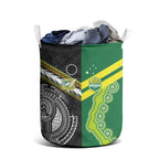 Rugby Cook Islands and Australia Laundry Basket Tatau Tribal with Aboriginal Chevron Sport Style