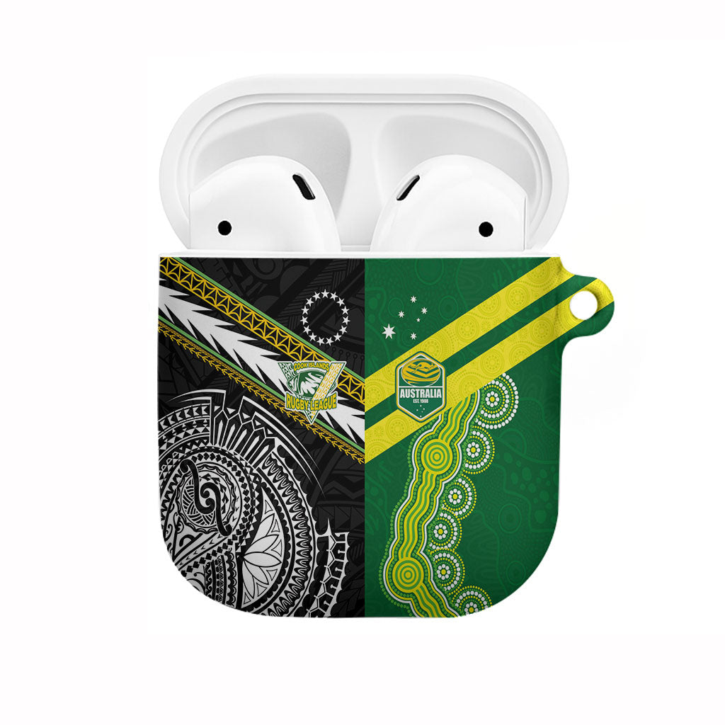 Rugby Cook Islands and Australia AirPods Case Tatau Tribal with Aboriginal Chevron Sport Style
