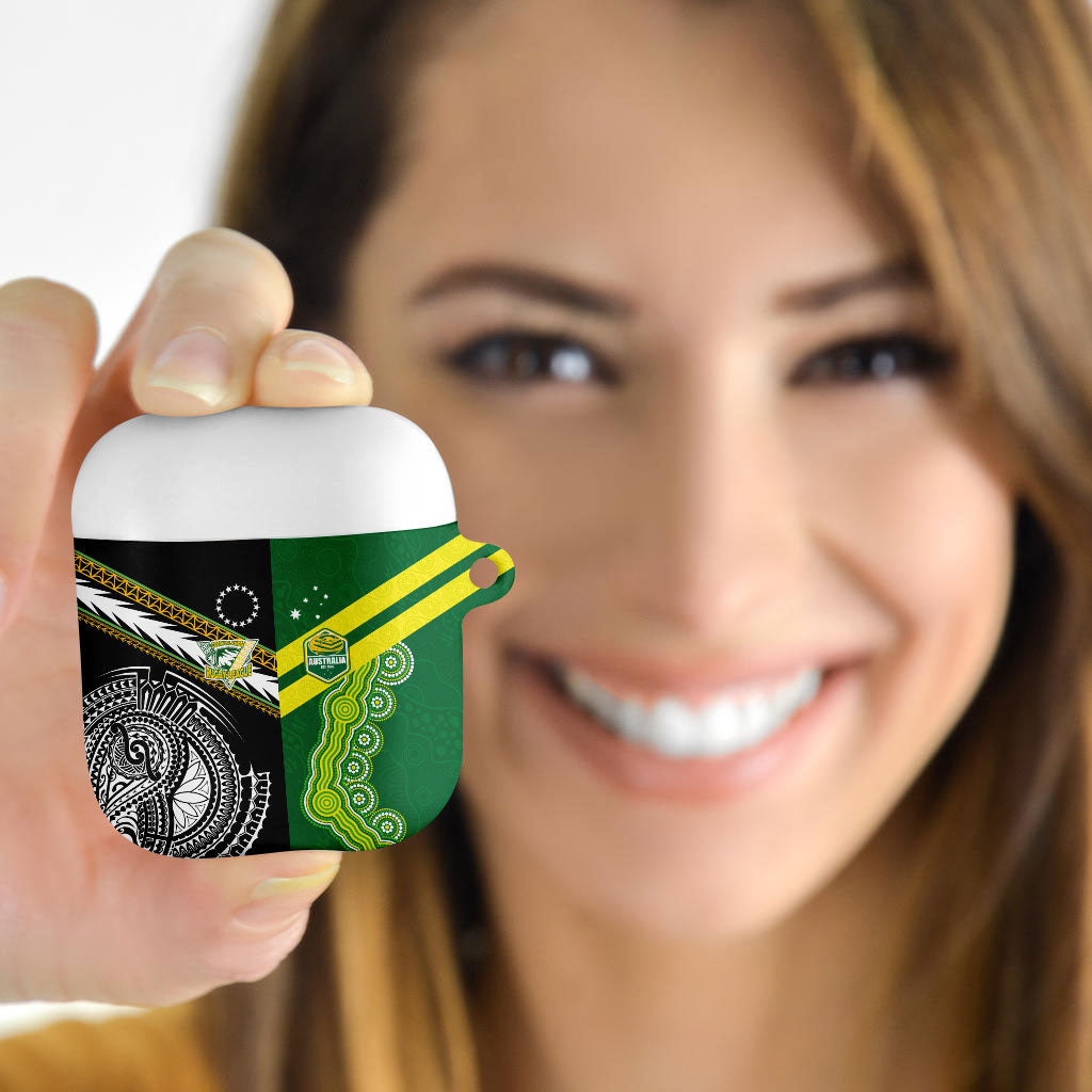 Rugby Cook Islands and Australia AirPods Case Tatau Tribal with Aboriginal Chevron Sport Style
