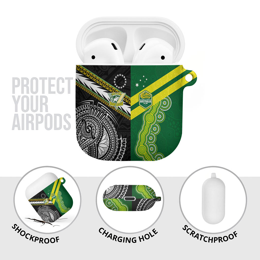 Rugby Cook Islands and Australia AirPods Case Tatau Tribal with Aboriginal Chevron Sport Style