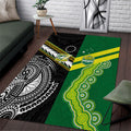 Rugby Cook Islands and Australia Area Rug Tatau Tribal with Aboriginal Chevron Sport Style
