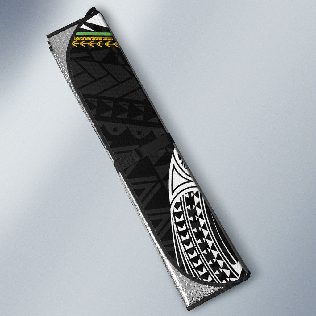 Rugby Cook Islands and Australia Auto Sun Shade Tatau Tribal with Aboriginal Chevron Sport Style