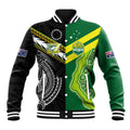Custom Rugby Cook Islands and Australia Baseball Jacket Tatau Tribal with Aboriginal Chevron Sport Style